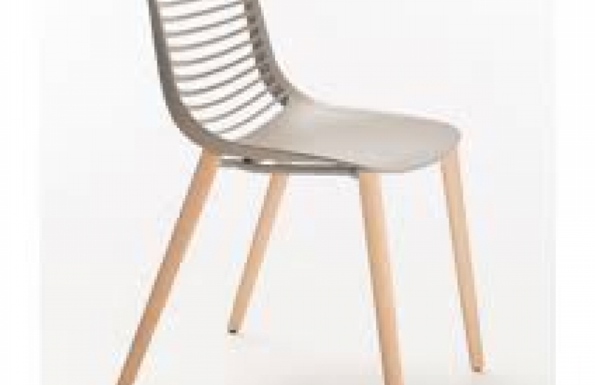 Chaise Mini coque polymère piètement bois