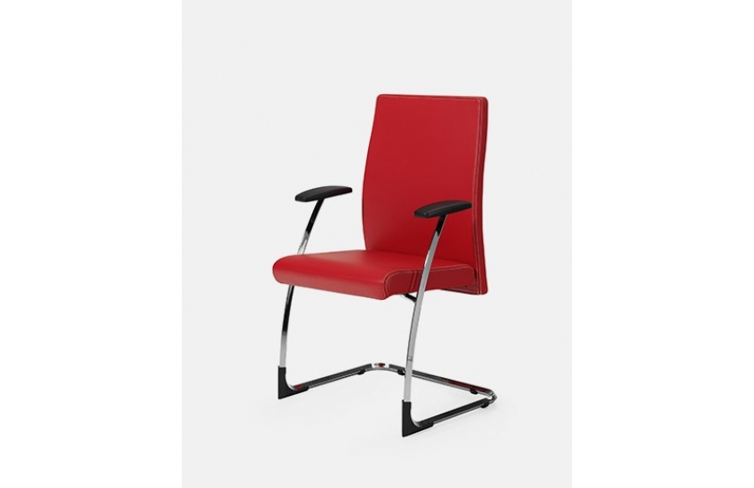 Fauteuil NEO + pied luge rouge dile