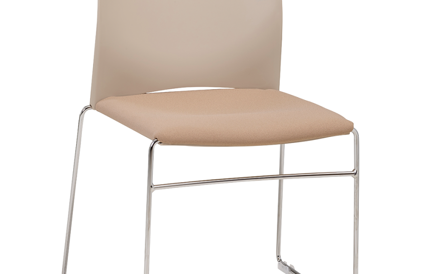 Chaise Jill en polypropylène avec assise tapissée